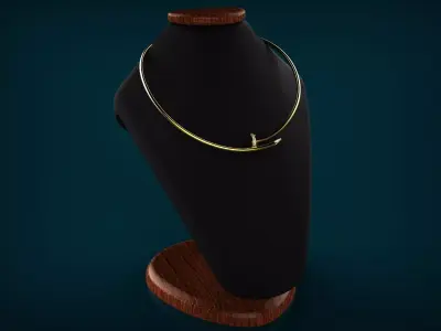 Jewelry Nail Necklace Gold 3D print model