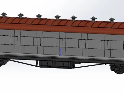 old passenger railroad car 3D print model