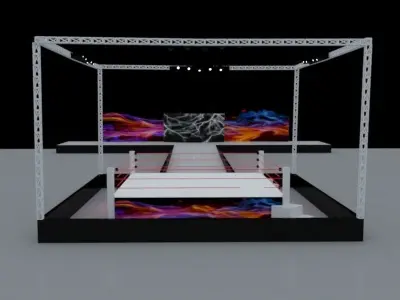 Wrestling Ring  Low-poly 3D model
