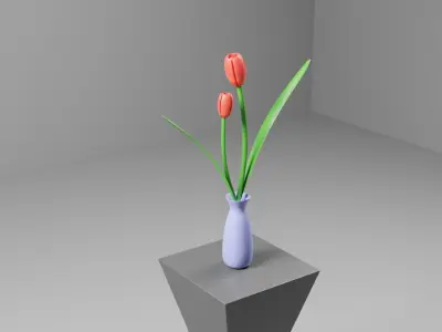 low poly flower Low-poly 3D model