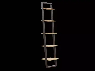 Ladder Shelving - Narrow wood varient Low-poly 3D model