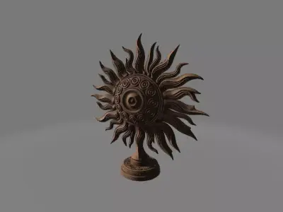 Carved Sun Disc Sculpture 3D print model