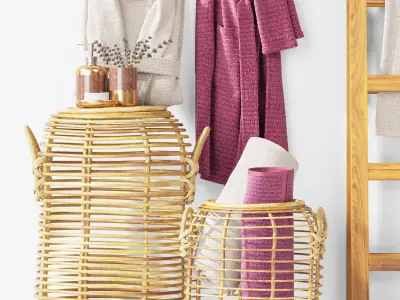 Bathroom decor set 001 3D model