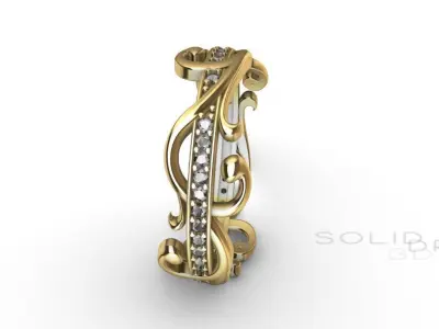 Ring FLOWER diamond 3D PRINT 3D print model