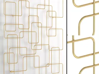 3D Squares Wall Decoration 3D model