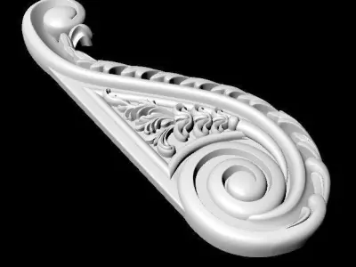 Central decor ornament for furniture 3D model 477