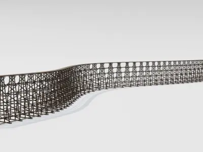Wooden  trestle Low-poly 3D model