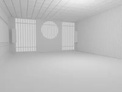 Kung-Fu Hall Low-poly 3D model