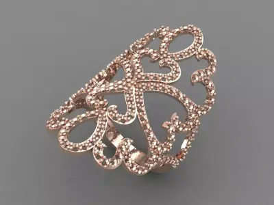 Vintage Womens Diamond Ring Women Rings 3dmodels 3D print model 3D print model buy