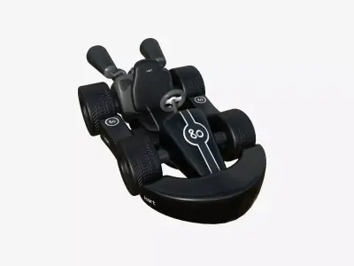 Cartoon Kart C08 Black - Vehicle Racing Design Low-poly 3D model