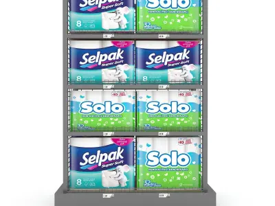 cleaning product market stand 04 Low-poly 3D model