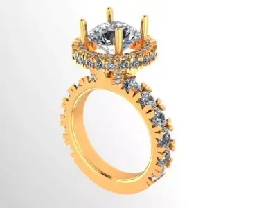Diamond Wedding ring 3D print model