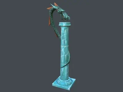 Low Poly Stylize Pillar Dragon Low-poly 3D model