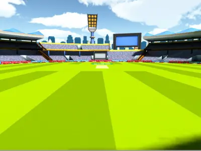 Cricket stadium Low-poly 3D model
