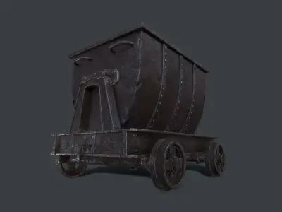 Mine cart Low-poly 3D model