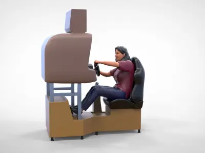 N2 Female player on Arcade Game 3D print model