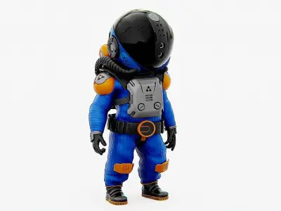 TOON ASTRONAUT F-G  Rigged for Unreal Engine - Unity - MIXAMO 3D model