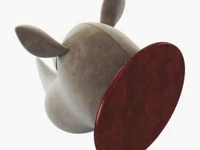 Fabric Rhinoceros Head Trophy 3D model