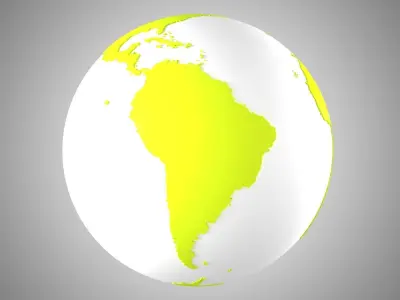 Solid Color Lime White Globe 3D model