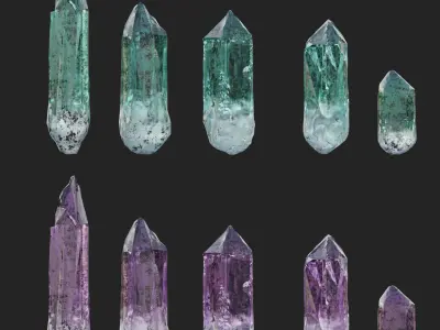 Crystal Realistic Game ready Pack Low-poly 3D model