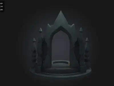 Stylized Dark Magic Portal Platform Game Asset 3D model