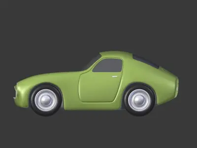 Cartoon Car Icon  Low-poly 3D model