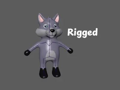 High-Quality 3D Cute Wolf - Animated for Games  Low-poly 3D model