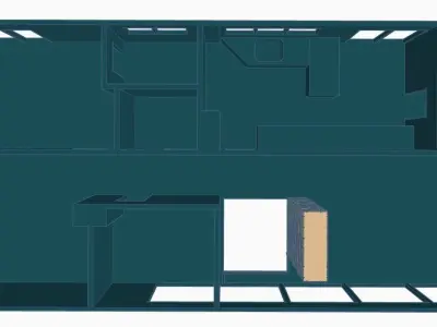 Contemporary Bi-Level Mid-Century House 1-64 S Scale  3D print model