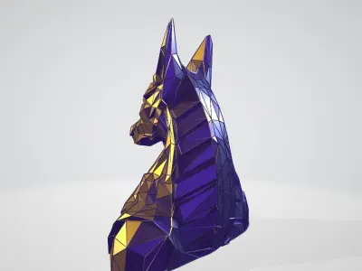 Anubis bust WIREFRAME VORONOI WIREMESH MESH 3D print model