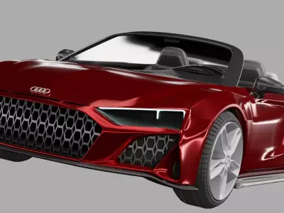 Audi R8 spyder 2020 Low-poly 3D model