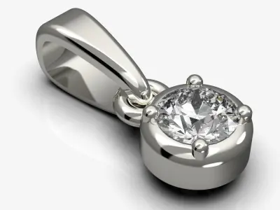 Classic diamond pendant 3D print model