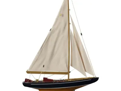 3DModel  Tall Wood and Canvas Ship Model 3D model