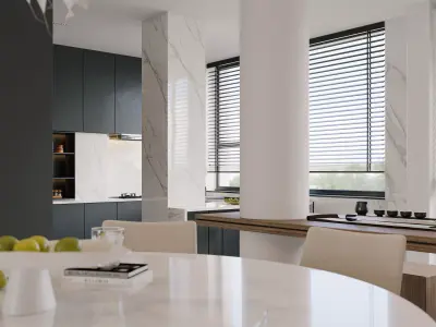 Modern living room dining room interior scenes 515 3D model