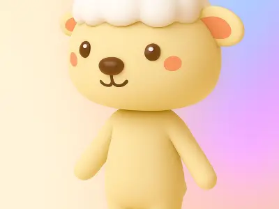 Cartoon Sheep character 3d  Low-poly 3D model