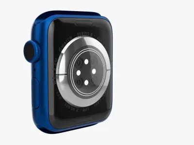 Apple Watch Series 6 silicone solo loop blue 3D model