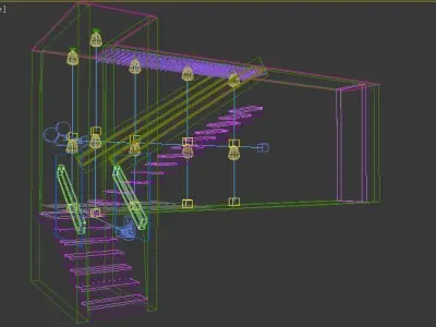 Stair- White Paint and Wood 3D print model