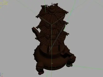 Stone Decorations - Incense burner 067 3D model
