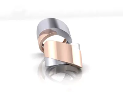 luxury 2 part gold ring 3D print model