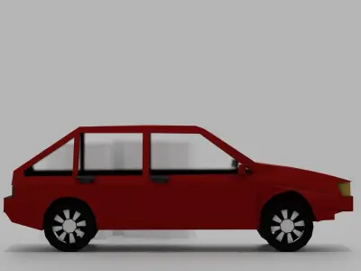 soviet low poly car  Low-poly 3D model