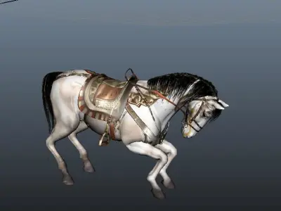 White horse 3D model buy