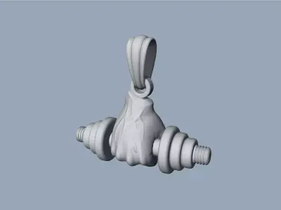Dumbbell Pendant - Colgante Mancuerna 3D print model