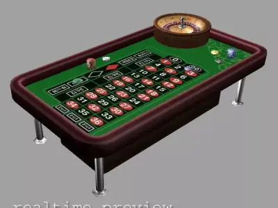 Roulette - Low Poly casino table with roule Low-poly 3D model