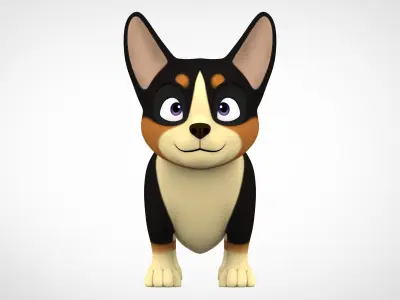 Corgi  Low-poly 3D model
