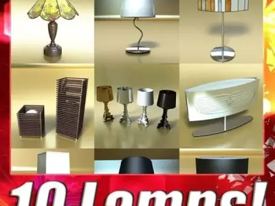10 Table Lamps Collection 3D model