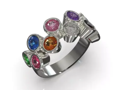 Galaxy of Colors stl 3d jewelry gold Ring model jr00298 3D print model
