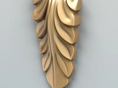 Carved decor vertical 005 3D model