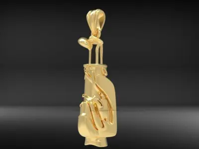 Golf Bag Clubs Sports Pendant Necklace JEWELRY  3D print model