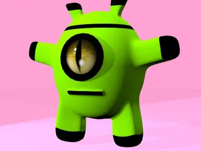 Low Poly Monster android robot Low-poly 3D model