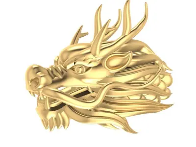 Asian Dragon Head Model with High Detail Carving  3243 3D print model