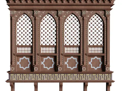 islamic arabic mashraba and windows element set 584 3D model